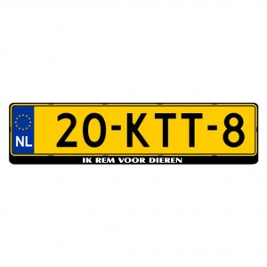 Kentekenplaatsticker IK REM VOOR DIEREN