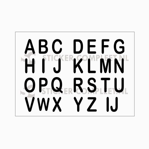 Alfabet zwart Letters sticker