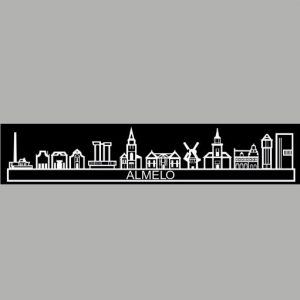 Sticker skyline Almelo wit