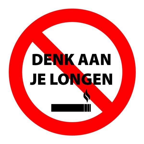 sticker denk aan je longen