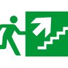 sticker exit rechts trap op