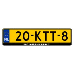 Kentekensticker, hoe hard rijd jij nu??