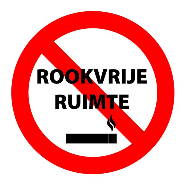 Sticker rookvrije ruimte