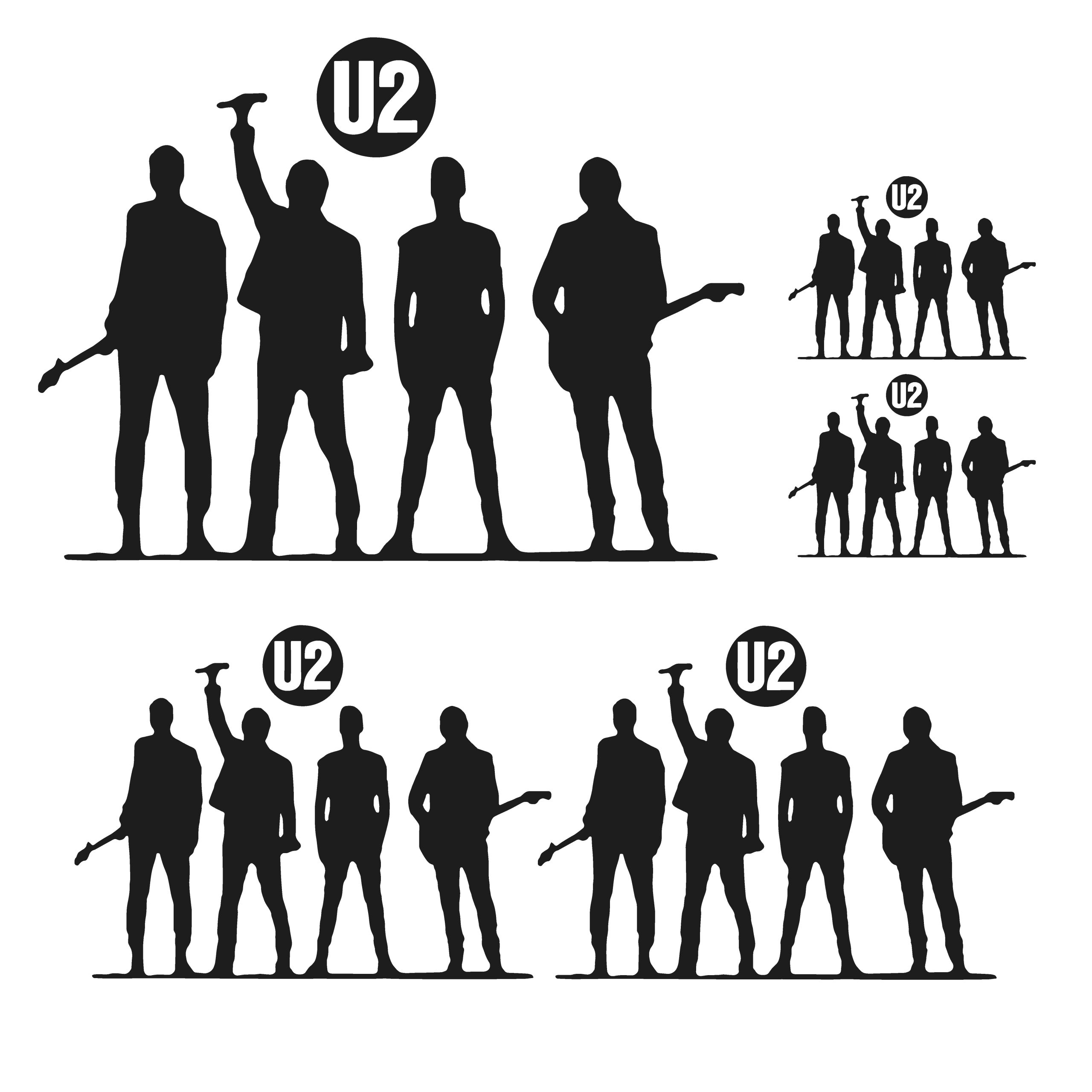 U2 sticker_zwart