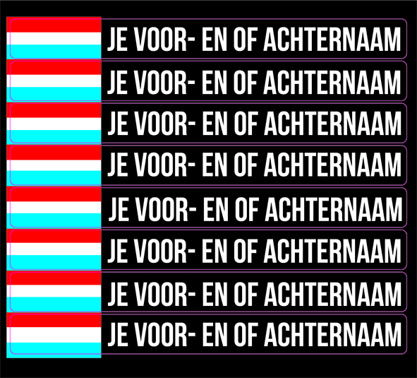 Rijdersnaam Sticker